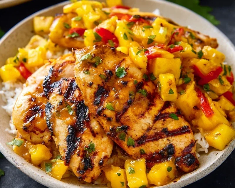 Grilled Mango Pineapple Chicken