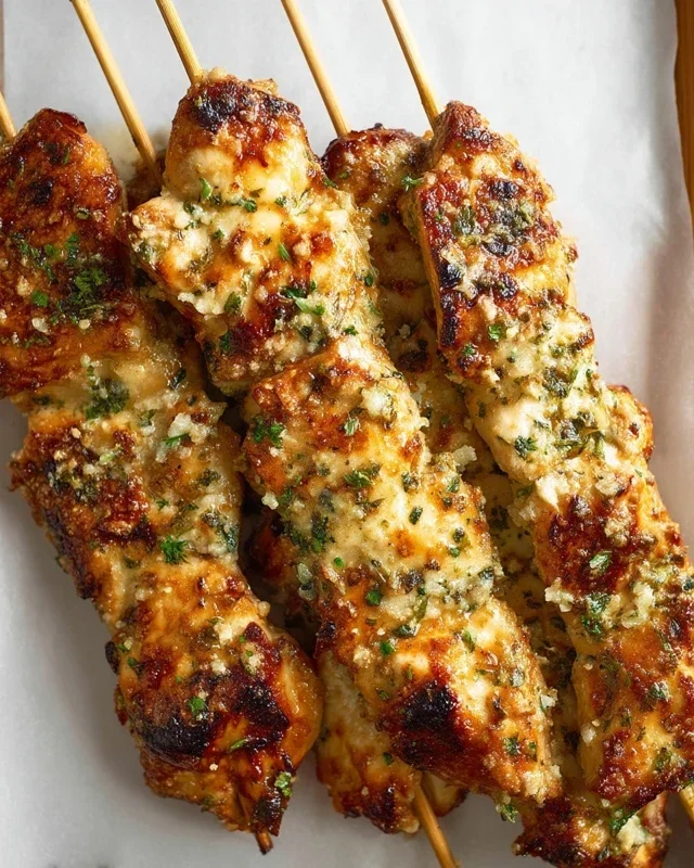 Ranch Garlic Parmesan Chicken Skewers