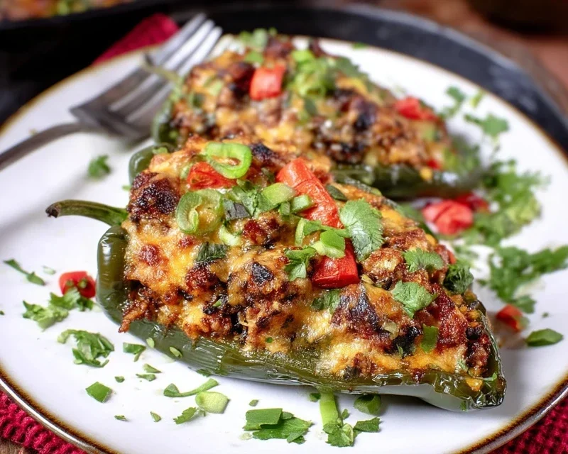 Brisket Stuffed Poblano Peppers