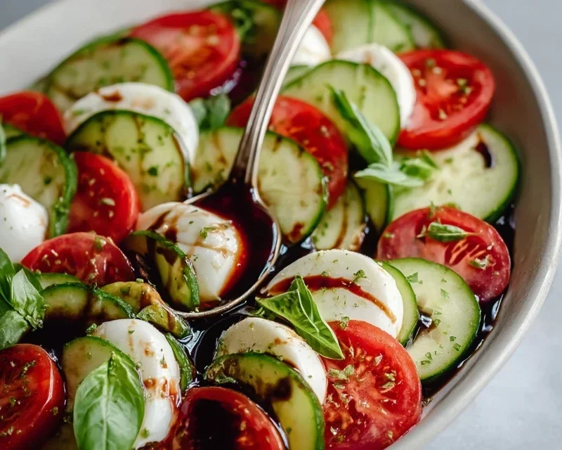 Fresh Cucumber Caprese Salad