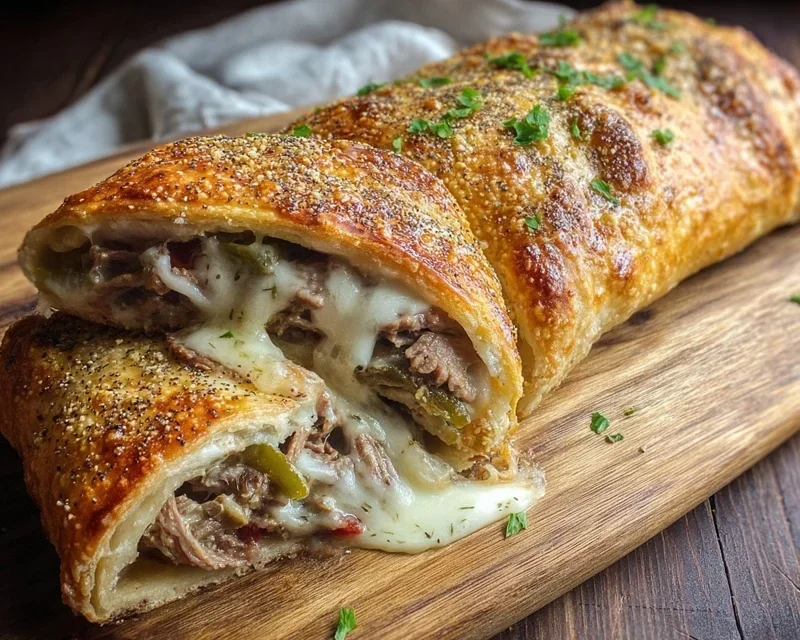 Philly Cheesesteak Stromboli