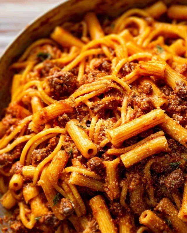Beef Pasta in Tomato Sauce {Beef Ragu Pasta}