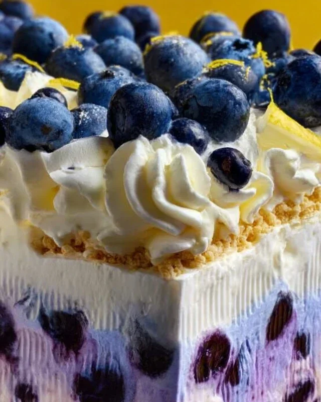No-Bake Lemon dazzling Blueberry cream Cake
