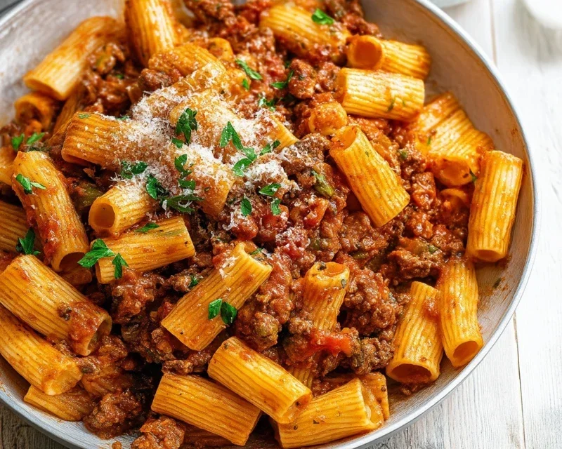 Beef Pasta in Tomato Sauce {Beef Ragu Pasta}