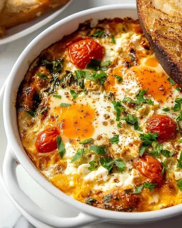 Baked Feta Eggs