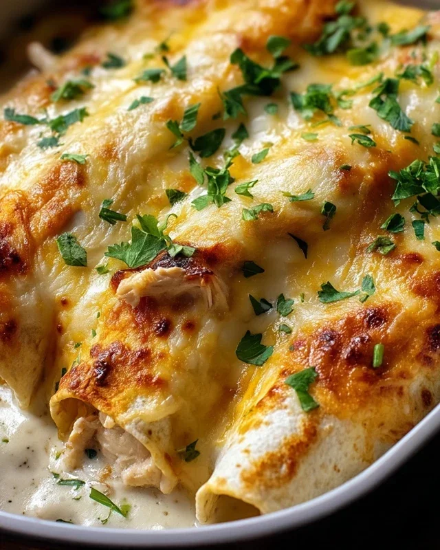 Creamy White Chicken Enchiladas