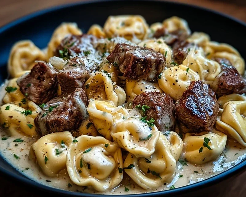 Cracked Garlic Steak Tortellini in Creamhouse Sauce Bliss