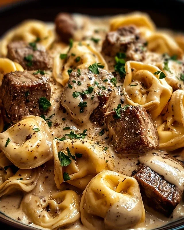 Cracked Garlic Steak Tortellini in Creamhouse Sauce Bliss