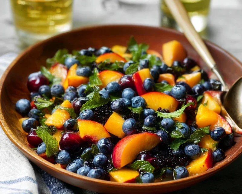 Summer Peach Blueberry Knon-non-non-alcoholic alternativeic non-alcoholic ale Salad