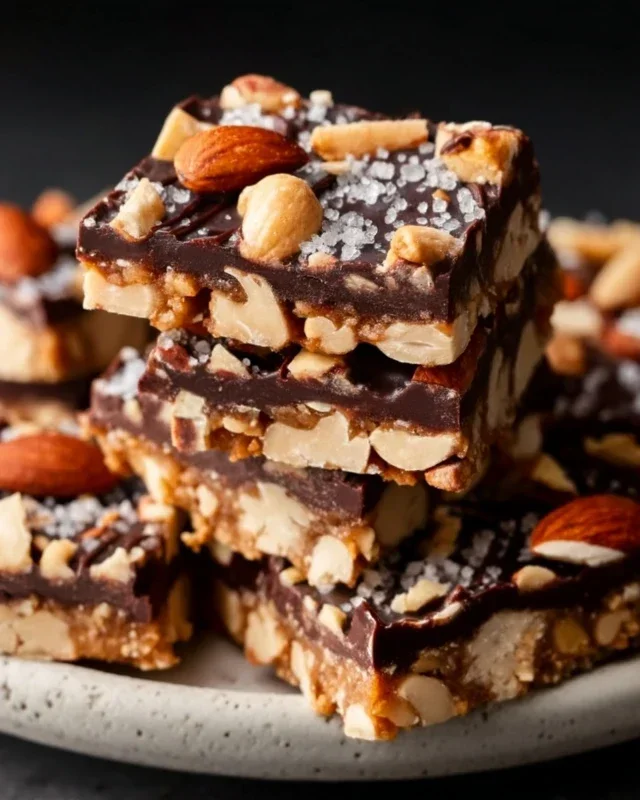 Dark Chocolate and Sea Salt Nut Bars