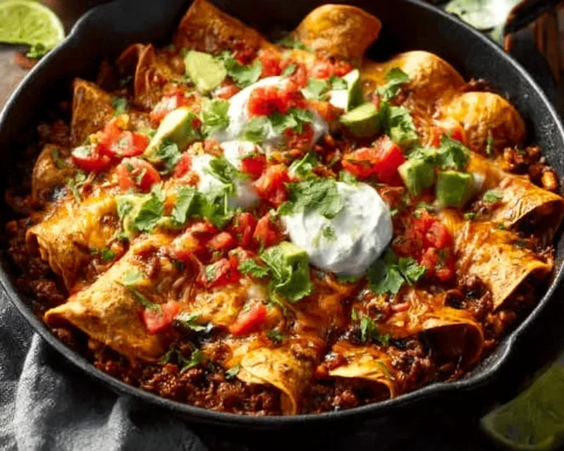 Beef Skillet Enchiladas