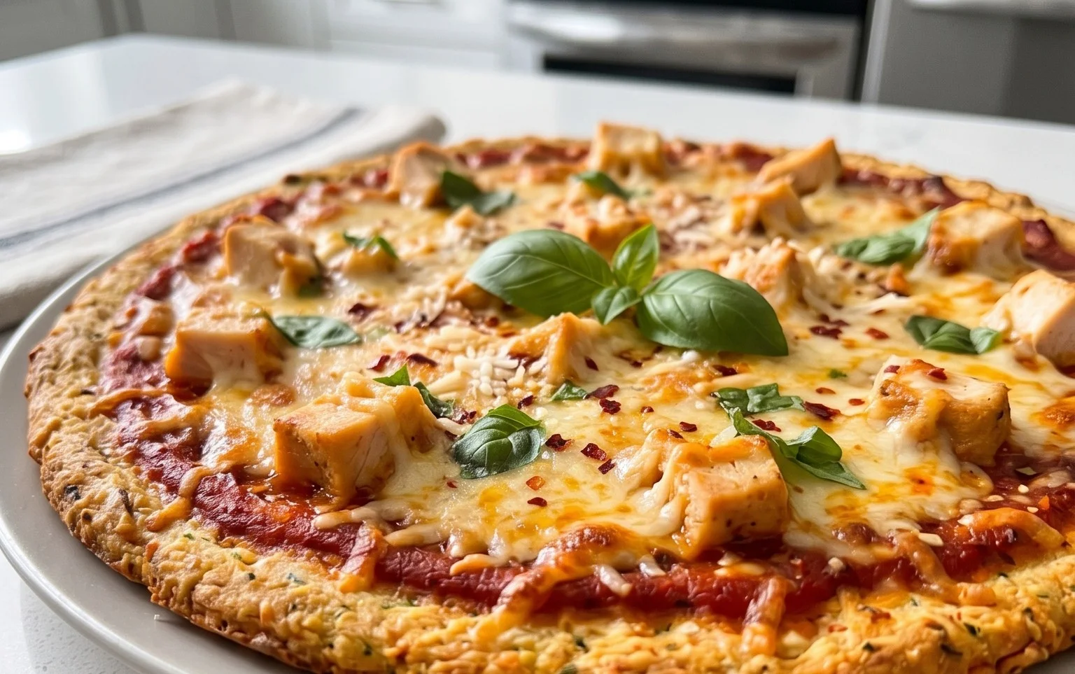 Chicken Crust Pizza (Low Carb + High Protein