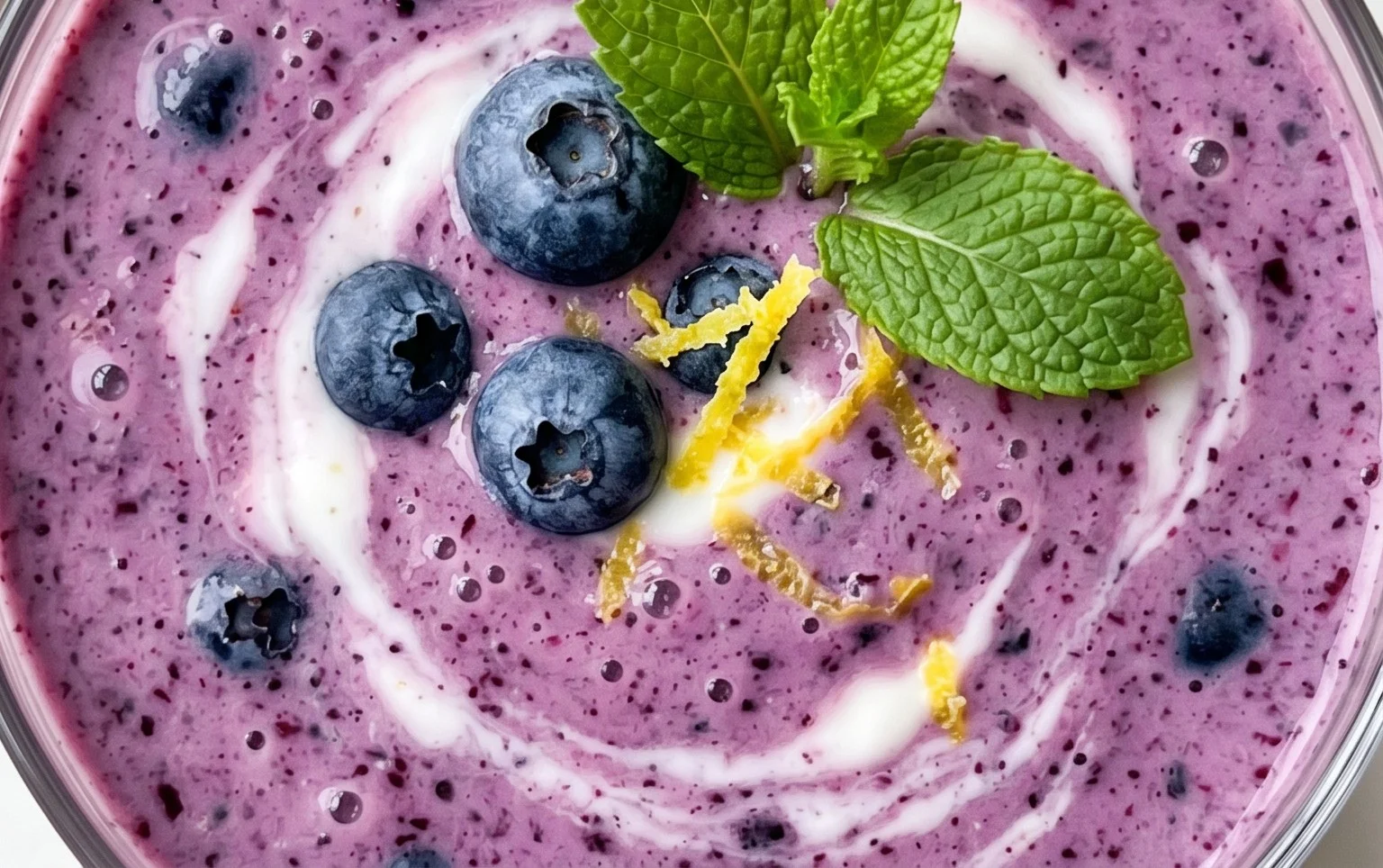 Blueberry Avocado Smoothie With Lemon & Yogurt