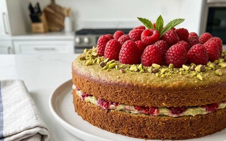 Pistachio Raspberry Cake