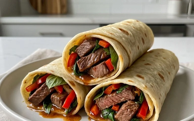 Thai Basil Beef Rolls
