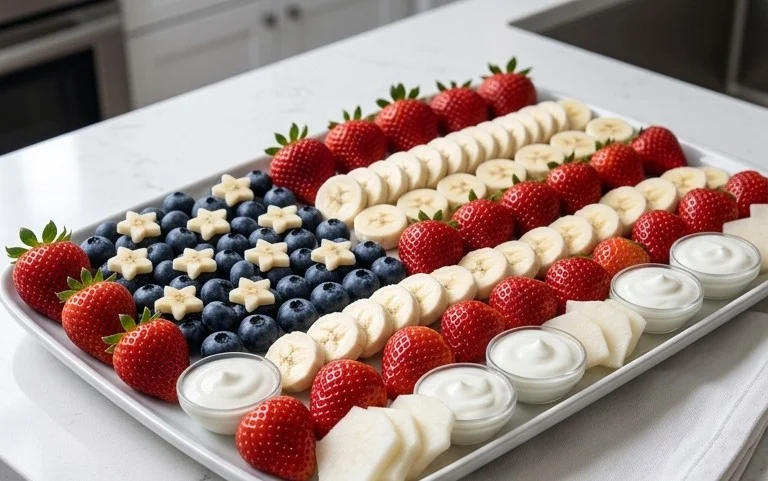 4th of July Fruit Platter Idea | How to Make an American Flag