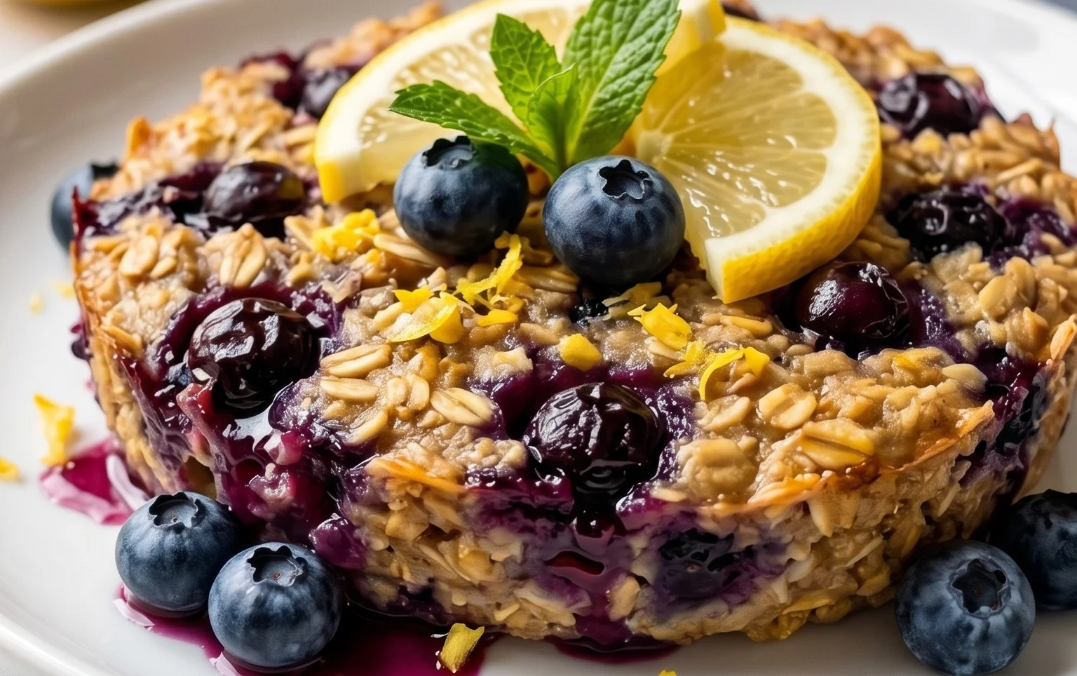 Lemon Blueberry Baked Oats