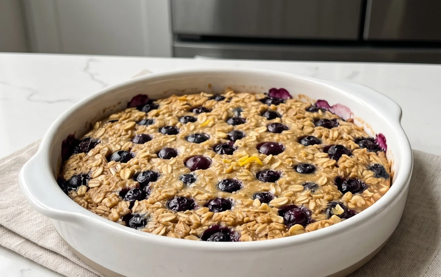 Lemon Blueberry Baked Oats